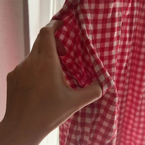 Fit & Flare Gingham Embroidered Smocked Midi Cami Dress old navy - Picture 3 of 8